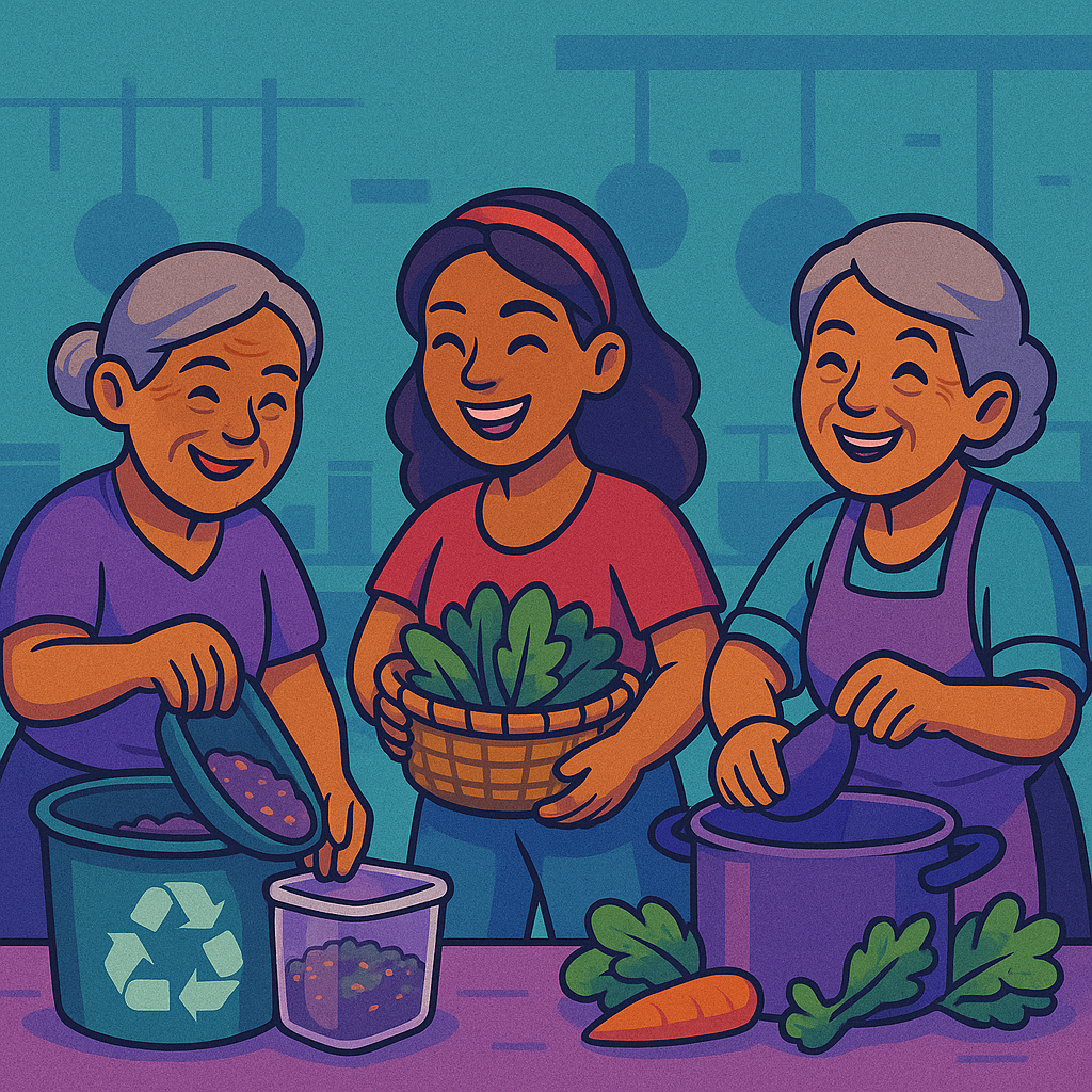 Women in the local soup kitchen